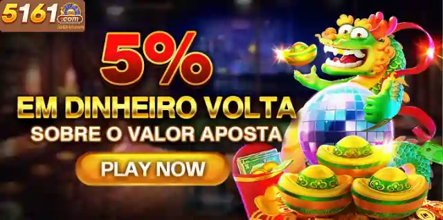 5% em dinheiro volta sobre o valor aposta
